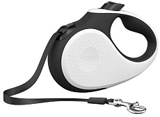 XCHO Поводок-рулетка для собак, лента, белый/черный